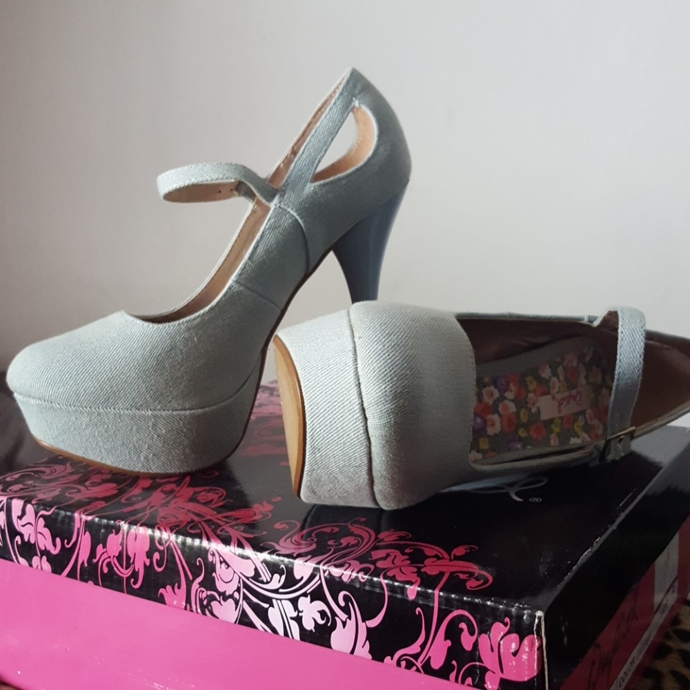 Light Blue Denim Heels